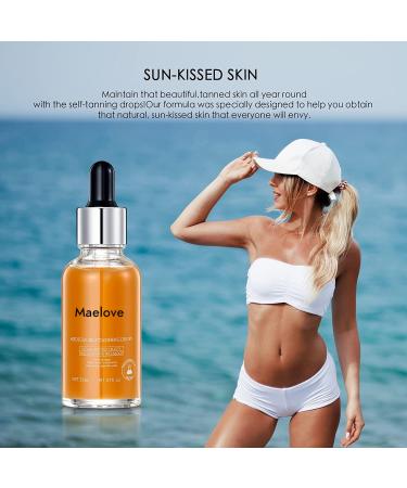 Maelove Vegan & Cruelty-Free Self Tanning Drops for Perfect Golden Glow - 1 fl oz (30ml) - Buy Online on GoSupps.com