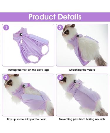 Cobee Professional Recovery Suit for Cats | Abdominal Wounds & Skin Diseases | Size L Purple | Ideal for Kittens & Post-Surgery Care - Buy Online on GoSupps.com