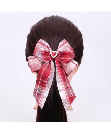 Tartan Bow Knot Hair Clips Scottish Bow Hair Barrettes for kids Plaid Ribbon Hair Clips Hair Bows for Women Girls Festive hairpins College Style Student Summer Hair Accessories (B) - Buy Online on GoSupps.com