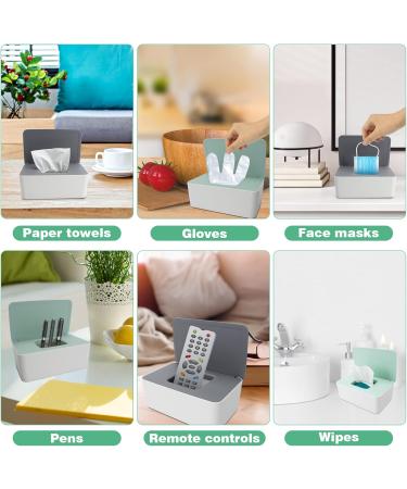 Anruyi 2-Pack Wet Wipes Box - Stylish Plastic Tissue Storage for Kids' Clothing Home & Office - Green & Gray - Buy Online on GoSupps.com