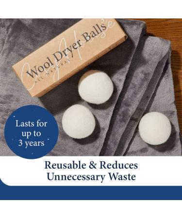 Cosy House Collection Wool Dryer Balls 3-Pack - Eco-Friendly Fabric Softener - Reusable & Long Lasting - Softens Clothes Naturally - Saves Time & Energy - White - Buy Online on GoSupps.com