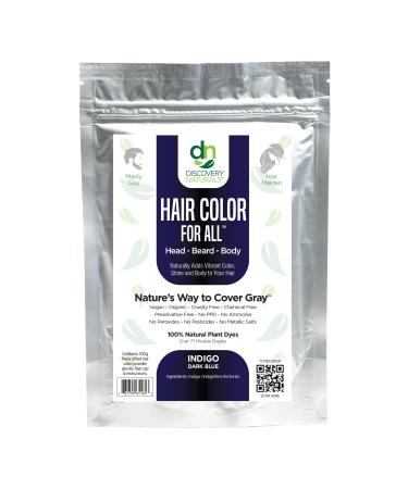 Blue Henna Hair Color For All Kit | 100% All Natural Indigo Powder Hair Dye & Beard Dye (Indigo Dark Blue) Organic Herbal & Vegan Chemical & Cruelty Free Permanent Gray Coverage & Tinting