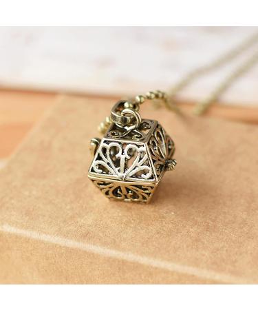 Vintage Openwork Carved Treasure Box Pendant Necklace for Essential Oils & Aromatherapy - International Shipping Available - Buy Online on GoSupps.com