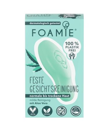 Foamy Solid Facial Cleanser for Dry Skin - Aloe Vera & Almond Milk 100% Vegan Plastic-Free 60g - Buy Online on GoSupps.com