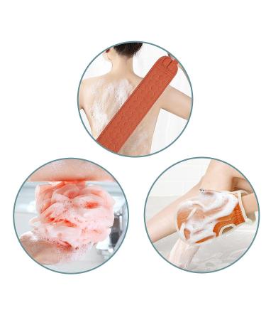 Korean Exfoliating Back Scrubber with Gloves - Men & Women Body Cleansing Mitt - Crimson - Buy Online on GoSupps.com