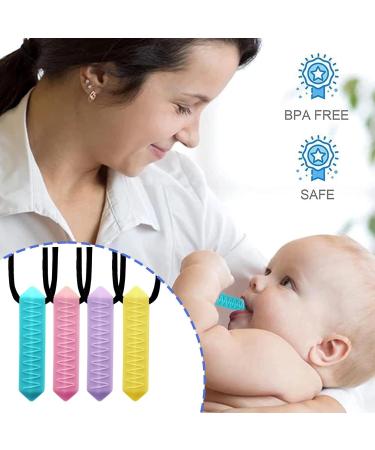 GWAWG 4PCs Sensory Chewing Necklace - Durable Silicone for Autism | Perfect for Kids & Adults - Buy Online on GoSupps.com