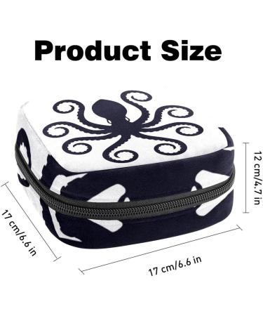 Shop Stylish Menstruation Pad Bag with Zipper - Octopus Silhouette | Women's Tampon & Napkin Bag for Travel - Buy Online on GoSupps.com