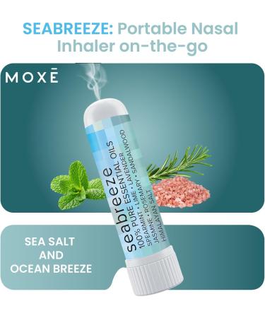 MOXE Seabreeze Nasal Stick | Sea Salt + Ocean Breeze | Spearmint Lavender Rosemary & Sandalwood Oil with Himalayan Salt | Aromatherapy Inhaler with 100% Pure Essential Oils Made in USA (3 Pack) Seabreeze Pack of 3 (0.  - Buy Online on GoSupps.com