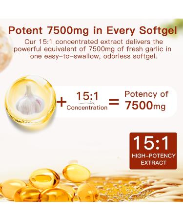 Aged Garlic Extract Odorless 7500mg Organic Garlic Capsules for Heart & Immune Antioxidant Supplements Vegetarian Non-GMO Gluten-Free All-Natural 300 Softgels - Buy Online on GoSupps.com