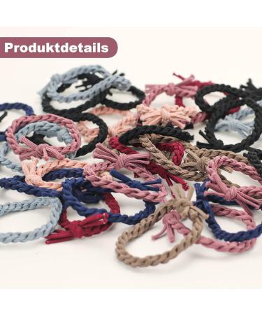 Stylish Braided Hair Ties - 40 Super-Elastic Hair Accessories for Thick Hair - 7 Colors - Perfect for Women & Girls - Buy Online on GoSupps.com