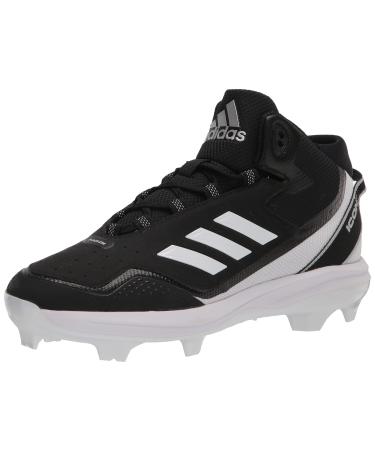 adidas Men's Icon 7 Mid TPU Baseball Shoe 11.5 Black/Silver Metallic/White