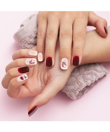 Christmas False Nails Short Press on Nails Full Cover Glossy Fake Nails with Jelly Glue Xmas Snowflake Stick on Nails Artificial Finger Manicure for Women Girls Christmas Nails Art Y6-XRJP Snowman - Buy Online on GoSupps.com