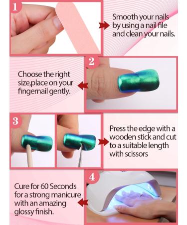 EBANKU 20PCS Semi Cured Gel Nail Strips with Nail File - Full Wraps Adhesive Gel Nail Stickers | UV/LED Lamp Required - Buy Online on GoSupps.com