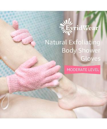 Evridwear Exfoliating Gloves for Shower - 2 Pairs of 100% Nylon Heavy Bathing Gloves - Dead Skin Remover and Body Scrubber - Hang Loop - Smooth Skin - Hot Pink - Buy Online on GoSupps.com