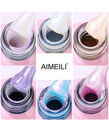 AIMEILI Hema Free Pearl Gel Nail Polish Set - Shimmer Mermaid Nail Gel Set of 6 (6pcs x 10ml) - Soak Off UV Gel Polish Kit Set 42 - SET6-42 - Buy Online on GoSupps.com
