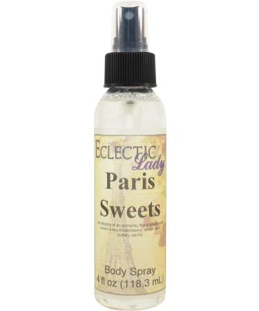 Paris Sweets Body Spray 4 ounces Body Mist for Women with Clean Light & Gentle Fragrance Long Lasting Perfume with Comforting Scent for Men & Women Cologne with Soft Subtle Aroma For Daily Use 4 Fluid Ounces