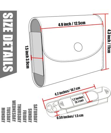 Weekly Travel Pill Organizer Case - Daily AM PM Medication Reminder with 7 Compartments & Elegant Leather Carrying Case - Perfect for International Shipping - Buy Online on GoSupps.com