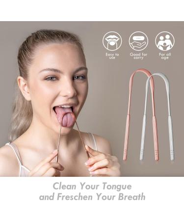JUIDINTO Tongue Scraper Cleaner 2 Pack - Medical Grade Stainless Steel Tool with Travel Case for Oral Care - Eliminate Bad Breath - Adults and Kids - Buy Online on GoSupps.com