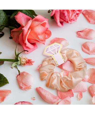 10-Piece Dark Pink and White Bridal Hair Scrunchies Set - Satin Bridesmaid Hair Ties for Wedding Accessories - Buy Online on GoSupps.com