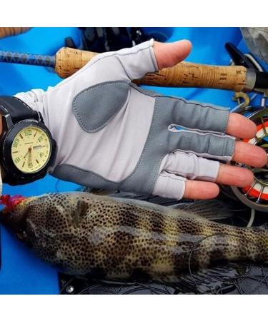 Riverruns Fingerless Fishing Gloves | UV Protection Sun Gloves for Men and Women | Ideal for Fishing, Boating, Kayaking, Hiking, and Cycling | White Skull Design | Size: Medium Light Khaki - Buy Online on GoSupps.com