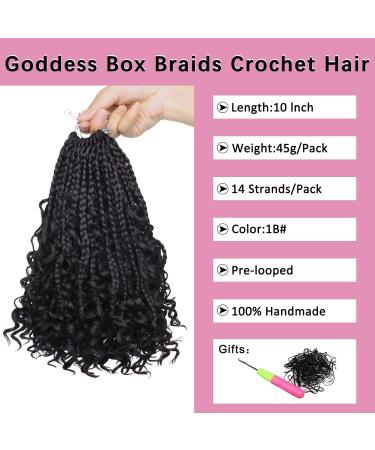 COOKOO 10 Inch Goddess Box Braids Crochet Hair - 8 Pack Bohemian Hippie Style for Black Women - Buy Online on GoSupps.com