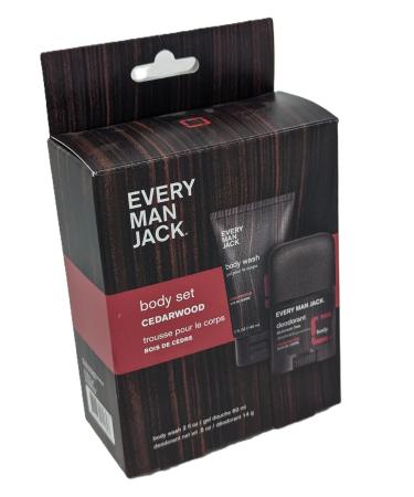 Every Man Jack Cedarwood Body Trial & Travel Set - Refreshing Body Wash & Deodorant Combo