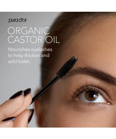 PURA D'OR Organic Jamaican Black Castor Oil 4oz - Cold Pressed, Hexane Free | Includes 2 Bonus Brushes | Natural Smoky Scent | Fuller Lashes & Brows | Growth Serum - Buy Online on GoSupps.com