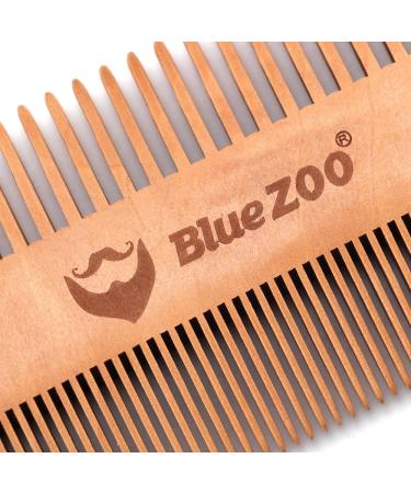 ZASCHMOY Pear Wood Beard Styling Comb Mustache Shaping Tool with Double Design for Hair Care Scented Wooden Comb PU Leather Storage Bag - Buy Online on GoSupps.com