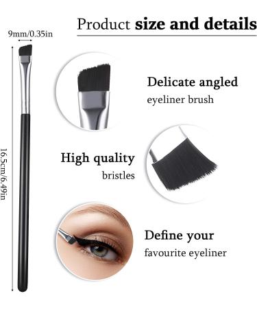 Lusofie 3pcs Eyeliner Brush Set - Professional Eye Makeup Brushes for Angled Eyeliner, Concealer, and Beveled Eyebrows - Buy Online on GoSupps.com