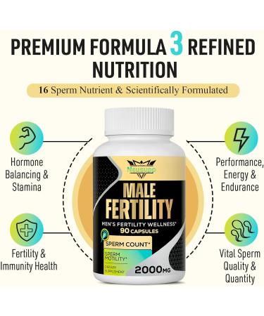 Fertility Supplements for Men Male Fertility Supplement - Optimal Sperm Count Motility and Strength 2000MG Mens Prenatal Vitamins with CoQ10 Maca Root Zin NAC &Folate for Conception - 90 Capsules 90 Count (Pack of 1) - Buy Online on GoSupps.com