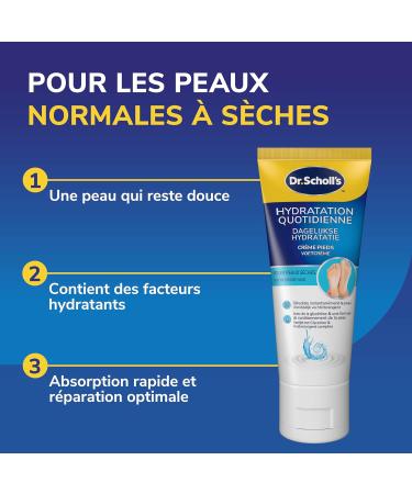 Dr. Scholl's Cr me Pieds Hydratation Renforc e - Peaux S ches et Ab m es - Glycerine Enrichie pour Pieds Plus Doux - Hydrate Imm diatement et Prot ge Contre S cheresse - Confort Durable - 75ml Rose 75ml - Buy Online on GoSupps.com