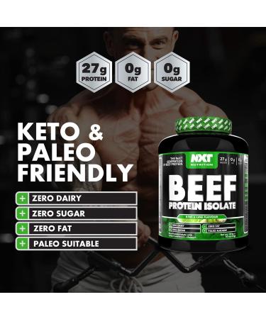 NXT Nutrition Beef Protein Isolate Powder - High in Natural Amino Acids - Paleo Keto Friendly - Dairy & Gluten Free | 1.8kg (Kiwi & Lime) - Buy Online on GoSupps.com