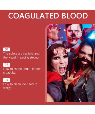  Jauarta 50g Blood Clotting Realistic Look Quick Cleansing Easy to Carry for Cosplay and Party Supplies Non-Irritating Dry and Sensitive Skin - Buy Online on GoSupps.com