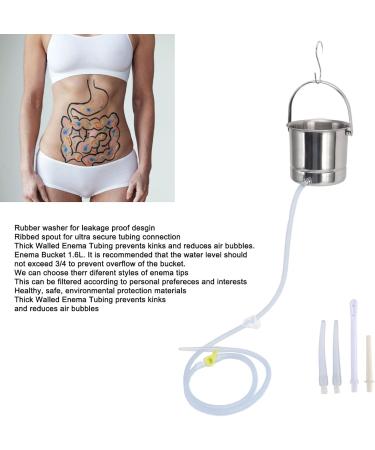 Buy Klanstier Set | 1.6L Stainless Steel Coffee Inlet Bucket for Detox | Home Enema Kit with Nozzle Tips & Storage Bag - Buy Online on GoSupps.com