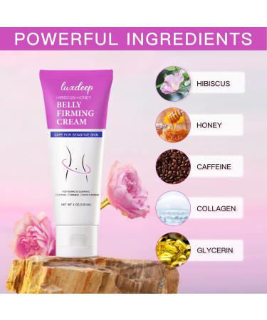 Hibiscus and Honey B Flat Belly Firming Cream - Moisturizing & Firming Body Lotion for Stomach Thighs & Butt | 120 ML - Best for Men & Women - Buy Online on GoSupps.com