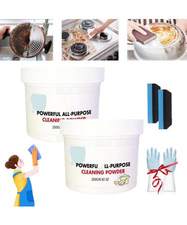 Peachloft Powerful Kitchen All-Purpose Cleaning Powder Powerful All Purpose Cleaning Powder Peachloft Pan Cleaner Household Multifunctional Strong Cleaning Agent (2pcs-250g)