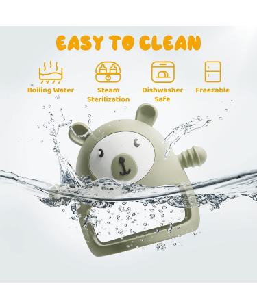 COZYPANDA Baby Teething Toys 0-12 Months - Silicone Teether for Sore Gums, BPA Free - Sage Color - Soothing Chew Toy for Boys and Girls - Buy Online on GoSupps.com
