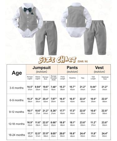 Amissz Baby Boy Formal Tuxedo Clothing Set 9-12 Months - Grey - Buy Online on GoSupps.com