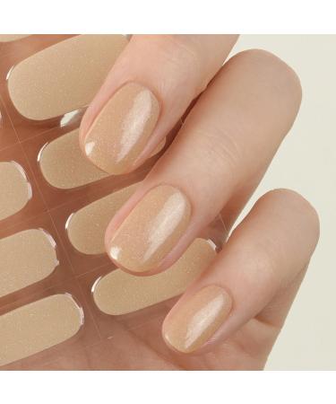 DANNI & TONI Semi-Cured Gel Nail Foils (Serene Sunset) Khaki Glare Shiny Nail Set UV Gel Nail Foil Nail Design Nail Foil Self-Adhesive Wraps 28 Stickers Serene Sunset-en
