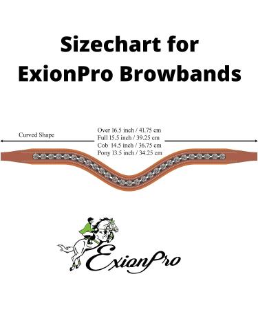 ExionPro White Crystal Browband for Horses - Full Cob Pony Sizes, Brown & Black Color Options, Equestrian Accessory - Buy Online on GoSupps.com