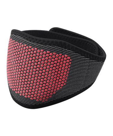 Fanelod heating neck wrap |Magnetic wormwood neck warmer made of fiberAdjustable neck protection adjustable neck wrap for men and women home neck heating pillows black-red dot