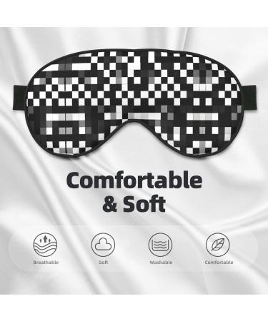 SSIMOO Black & White Checkered Sleep Mask - Adjustable Breathable Eye Mask for Comfortable Sleep | International Shipping - Buy Online on GoSupps.com