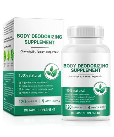 ZODENIS Body Deodorizing Supplement Chlorophyll Capsules for Body Odor Fresh Breath Chlorophyll Capsules Supports Immunity and Digestion for Men & Women Vegan(120 Caps)