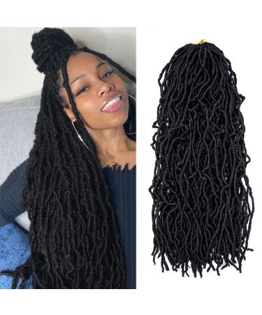 Ubeleco Soft Locs Crochet Hair, 24 inch Faux Locs Crochet Hair 6 Packs Pre-looped Curly Wavy Locs Crochet Hair For Women Extensible Synthetic Hair Extension(24 Inch,1B#) 24 Inch (Pack of 6) 1B# - Buy Online on GoSupps.com