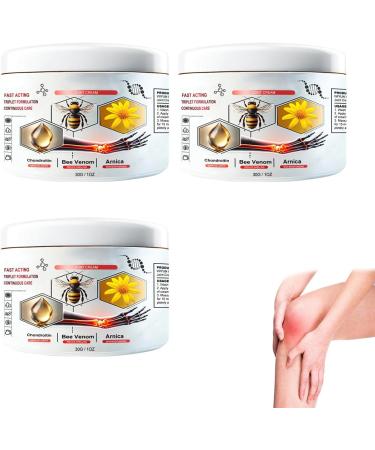 3-Piece Bee Venom Pain Relief Cream Set - 90g Bee Venom Ointment for Joint & Bone Therapy | Effective Arthrosis Treatment - Buy Online on GoSupps.com
