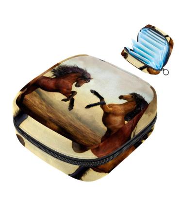 Storage bags for women's bandages for couples animals horses art menstrual cup portable women's tapes storage bags female menstruation first period bag color 6
