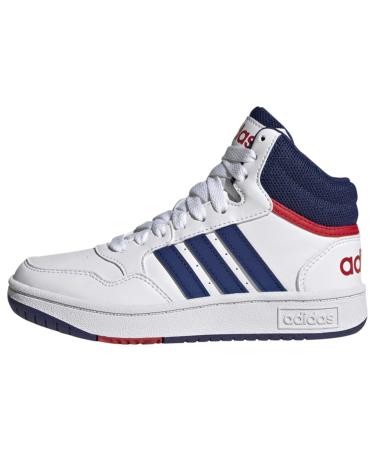 adidas Unisex Kinder Hoops Mid Shoes Basketball Shoe 38 EU Ftwr White Victory Blue Better Scarlet