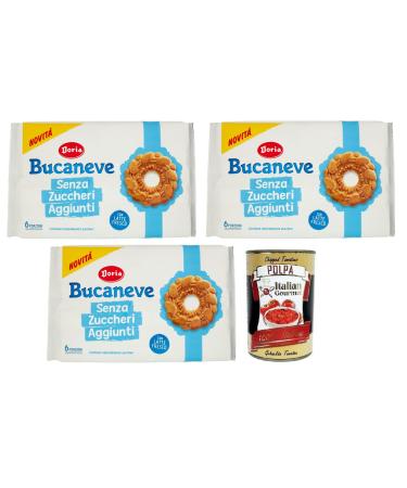 Italian Gourmet E.R. Doria Bucaneve Senza Zuccheri Aggiunti No Added Sugar Shortcrust Dough Cookies with Fresh Milk 263g Pack Each Pack Contains 6 Individual Servings + 400g Box