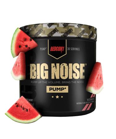 REDCON1 Big Noise Non-Stim Pre Workout - Pump, Muscular Endurance + Focus Enhancing Caffeine Free Pre Workout Powder - Keto Friendly Workout Powder for Faster Gains (Watermelon, 30 Servings)