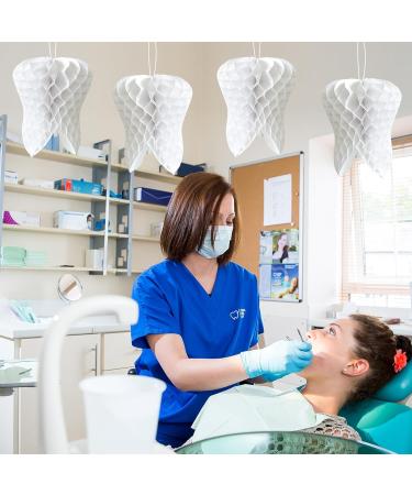 4 Pack 12 Inch White Tooth Honeycomb Decorations Hanging Tissue Paper Ornaments 3D Dental Theme Decorations for Dentist Office Dental Student Graduation Classroom and Clinic D cor - Buy Online on GoSupps.com